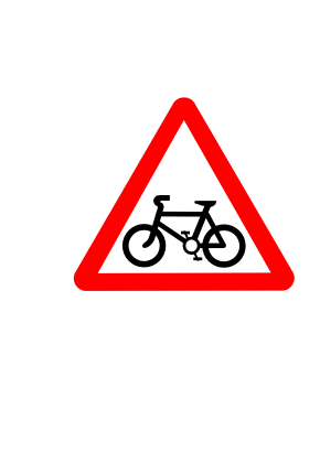 Download free red triangle bike panel icon